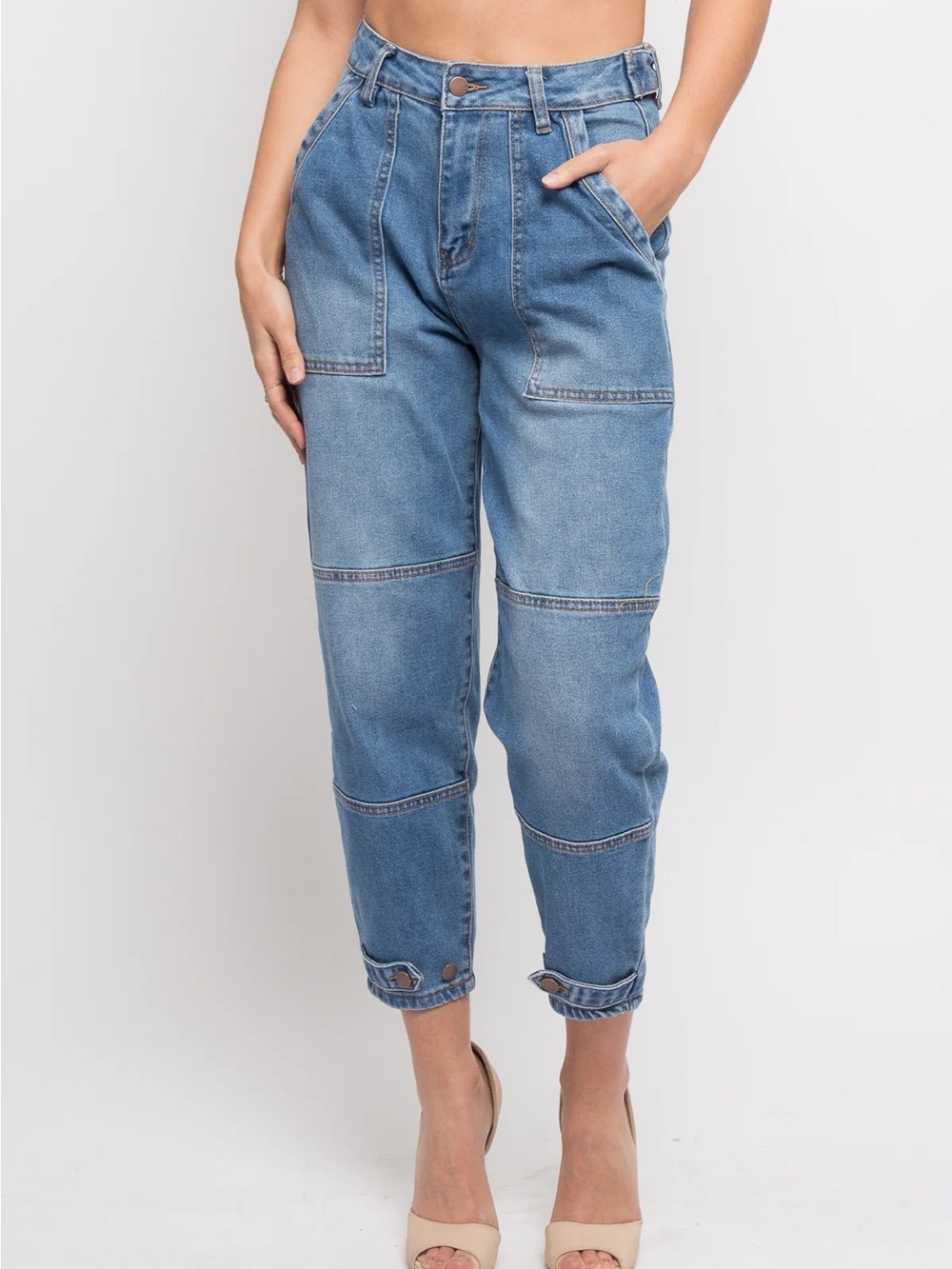 American Bazi High Rise Barrel Ankle Jeans